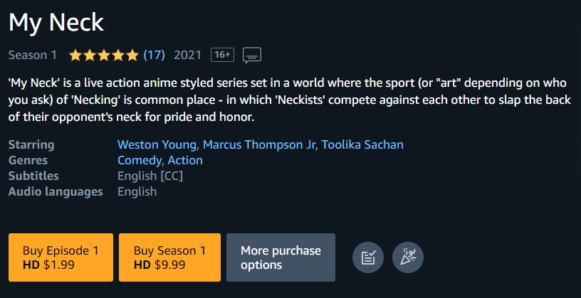 MyNeckOfficial's tweet photo. For our 1 year anniversary My Neck will be 15% off on Amazon! See the entire 6 episode show (Approx. 3 hours of content) for a nice necking discount! 
#anime #NARUTO 

https://t.co/pShC8rRg66 https://t.co/lFWM5rrjNL