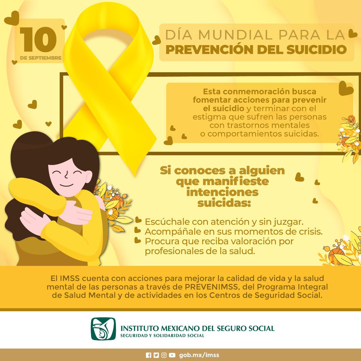 📌 10 de septiembre | Día Mundial para la Prevención del Suicidio. 🎗
