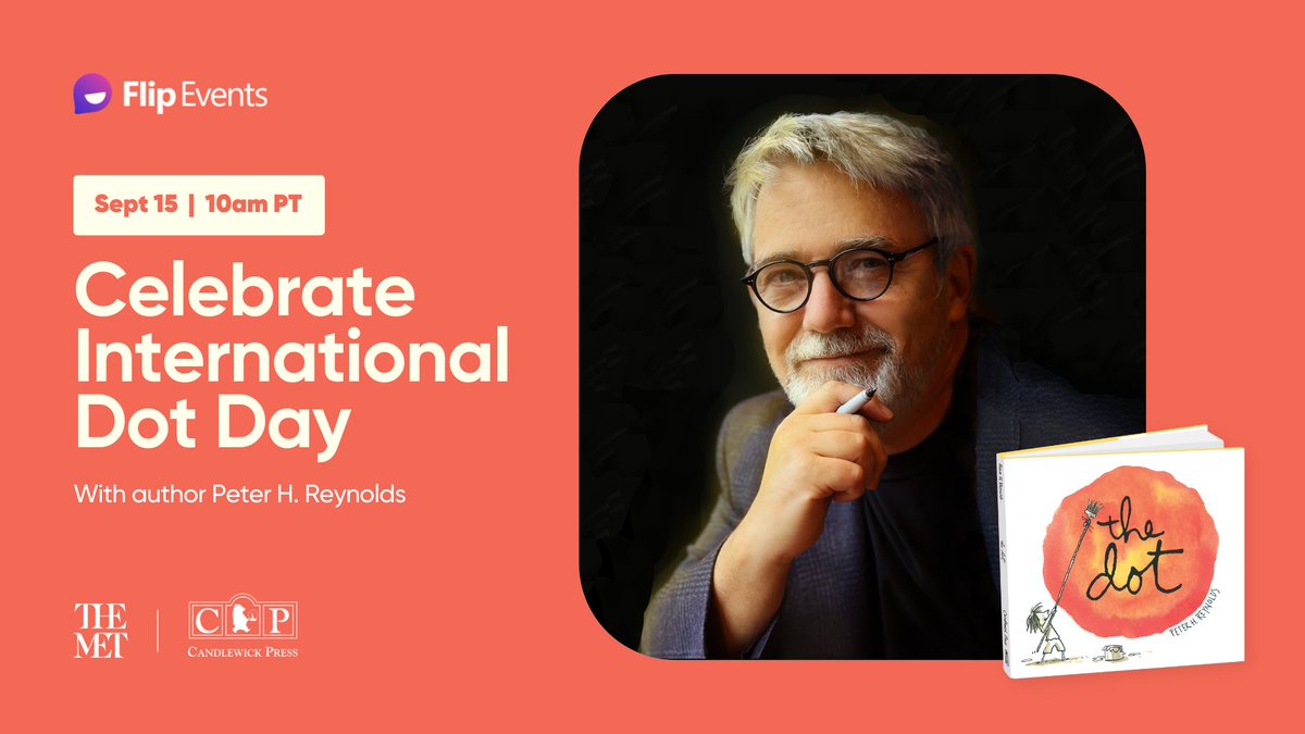 Are you ready to make your mark? 🎨 Join us Sept 15 to celebrate #InternationalDotDay with @peterhreynolds <a href="/Candlewick/">Candlewick Press</a> for a Flip event streamed live from the <a href="/metmuseum/">The Metropolitan Museum of Art</a> in New York City. There’s still time to register! aka.ms/DotDay