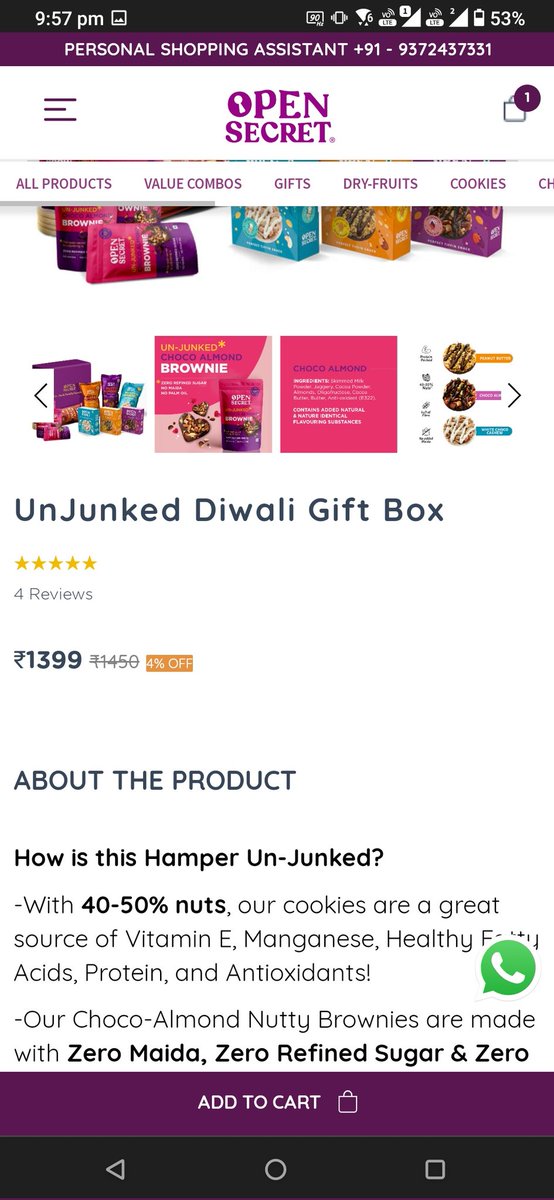 darain21's tweet photo. @OpenSecretSnack more of open scam . They charge more way more than MRP and even after the so called discount they give , the products are still way over MRP .

The MRP of the products in the "Un Junked Gift Box" is 580 and they are charging 1399 which is simply absurd. #Scam https://t.co/u6WddTN4Q0