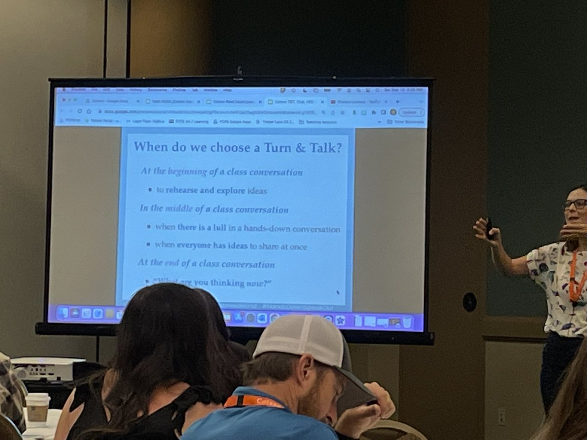 How do we decide which talk structures to use?  When might we use a turn and talk?  Lots to consider! @CotsenAoT @kassiaowedekind @TeacherThomp #CotsenConnect