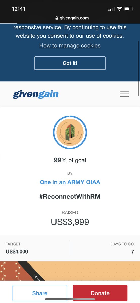 AureliaOT7's tweet photo. @OneInAnARMY @BTS_twt @SUKUMENTAWAI My donation took to over the goal!! YAYYY

Another wonderful organisation chose by @OneInAnARMY thank you so much

Hope much can be done through #ReconnectWithRM 💜🐨 https://t.co/nBfNuEkoSR