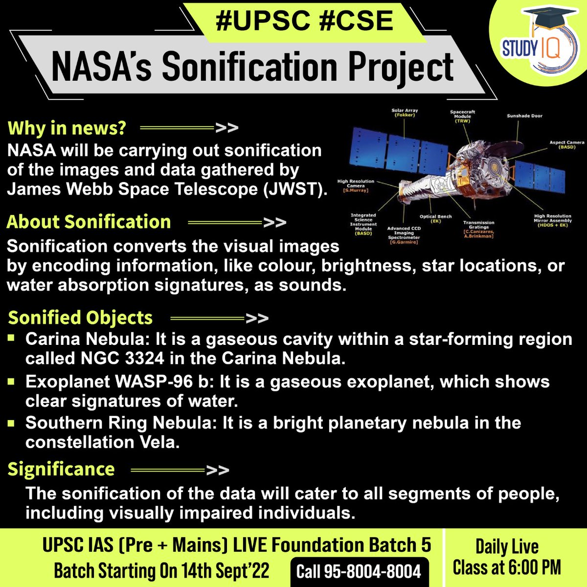 Newspoket's tweet photo. #Nasa's #Sonification #Project

#whyinnews #nasasonificationproject #data #jameswebbspace #telescope #jwst #visualimages #colour #brightness #starlocations #waterabsorptionsignatures #starforming #ngc #carinanebula #wasp96b #planetary #upsc #cse https://t.co/zJT3eznI1C
