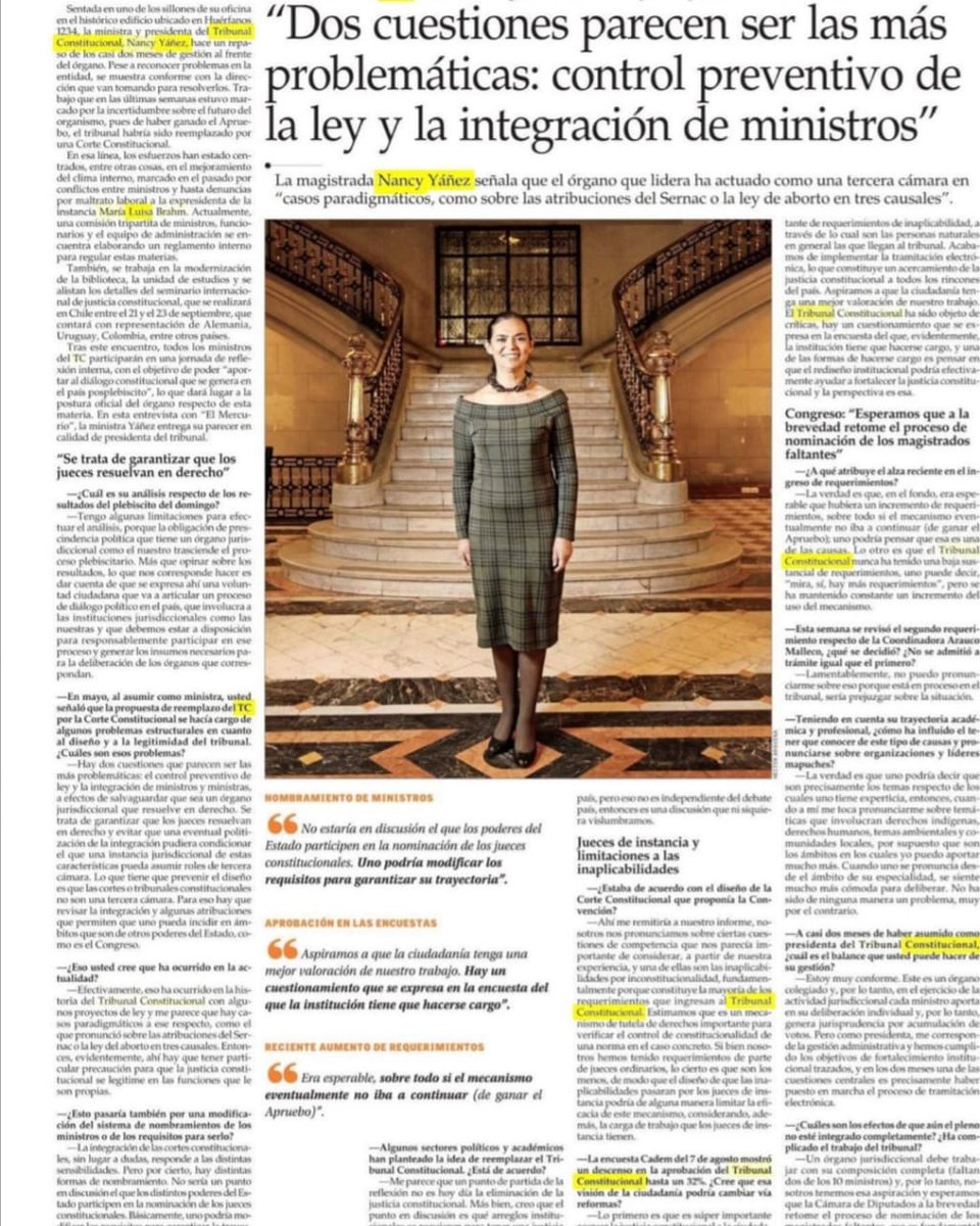 La presidenta del TC Nancy Yañez sobre el futuro de la justicia constitucional