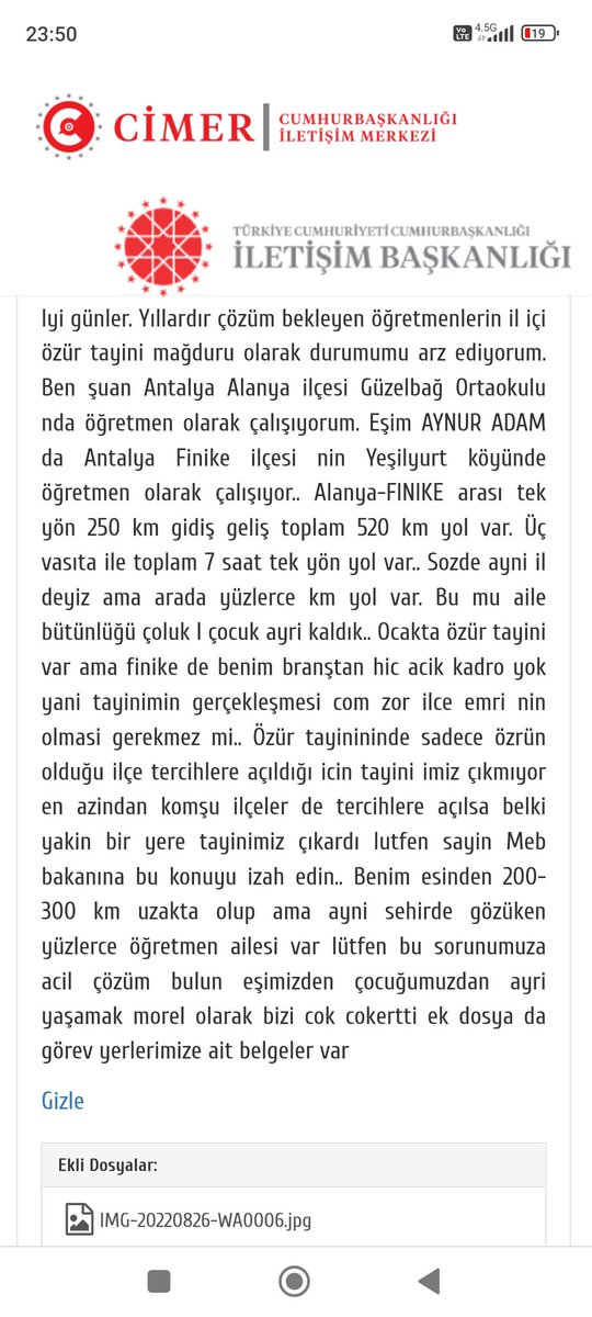 Hayrettin Adam MEB Öğretmen (@adamhayrettin) on Twitter photo Eşimle aramızda 250 km mesafe var.. Güya aynı il deyiz Ben ALANYA DA EŞİM FİNİKE de bu reva mı <a href="/fehmirasimcelik/">Fehmi Rasim Çelik</a> #iliciozuryillardirmagdur #iliciözürmüjdebekliyor #ilicineilceemri <a href="/_aliyalcin_/">Ali YALÇIN</a> <a href="/tcmeb/">Millî Eğitim Bakanlığı</a> <a href="/RTErdogan/">Recep Tayyip Erdoğan</a> Eşimle aramızda 250 km mesafe var.. Güya aynı il deyiz Ben ALANYA DA EŞİM FİNİKE de bu reva mı <a href="/fehmirasimcelik/">Fehmi Rasim Çelik</a> #iliciozuryillardirmagdur #iliciözürmüjdebekliyor #ilicineilceemri <a href="/_aliyalcin_/">Ali YALÇIN</a> <a href="/tcmeb/">Millî Eğitim Bakanlığı</a> <a href="/RTErdogan/">Recep Tayyip Erdoğan</a>