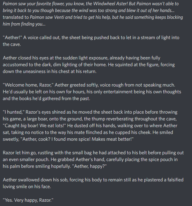 FlowerofFira's tweet photo. Was nervous about participating at first, but hey you only live once.
For #DeadDoveAetherShipWeek
Day 1: Codependency #Razther
(Right after his birthday too. My poor boy, look how I've soiled you.) https://t.co/iiGBtOvA96
