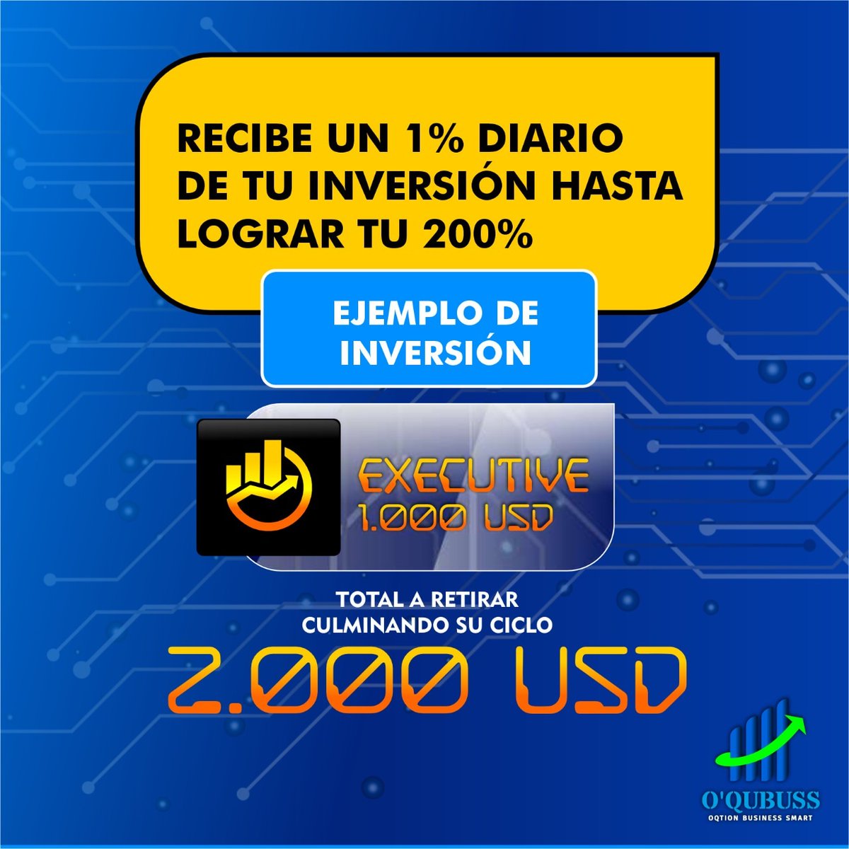 oqubuss's tweet photo. Recibe un 1% diario de tu inversión, llega a tu meta del 200%. O'QUBUSS.
.
.
.
.
.
.
.
#liderazgo #familia #economiadigital #btc #criptos #criptomonedas #cambio #business #trading #mercados #tether #usdt https://t.co/18KYeaYlmR