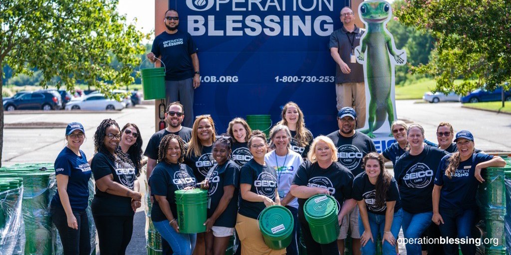 We had such a great time with our partners @GEICO this past week! Together, we packed 360 disaster relief kits to be distributed to those impacted by natural disasters. #PartnershipWorking #GeicoCares #BeTheBlessing #OBdrk #Preparedness
