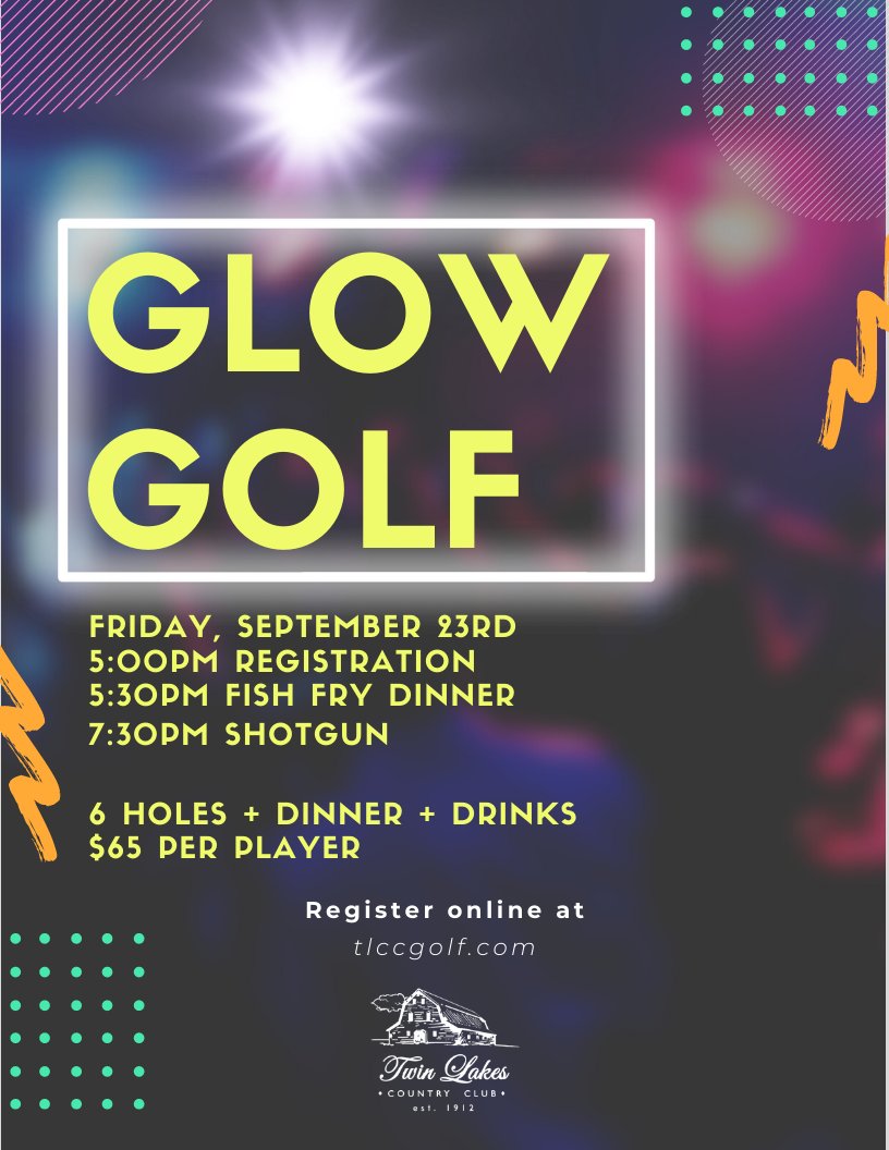TLCC_Golf's tweet photo. Registration is now open for our Glow Golf event! This has been a ton of fun in years past and a great way to experience golf like never before! 

Register using the link below!
https://t.co/FANJKvBEMp https://t.co/5B5qR8rqmL