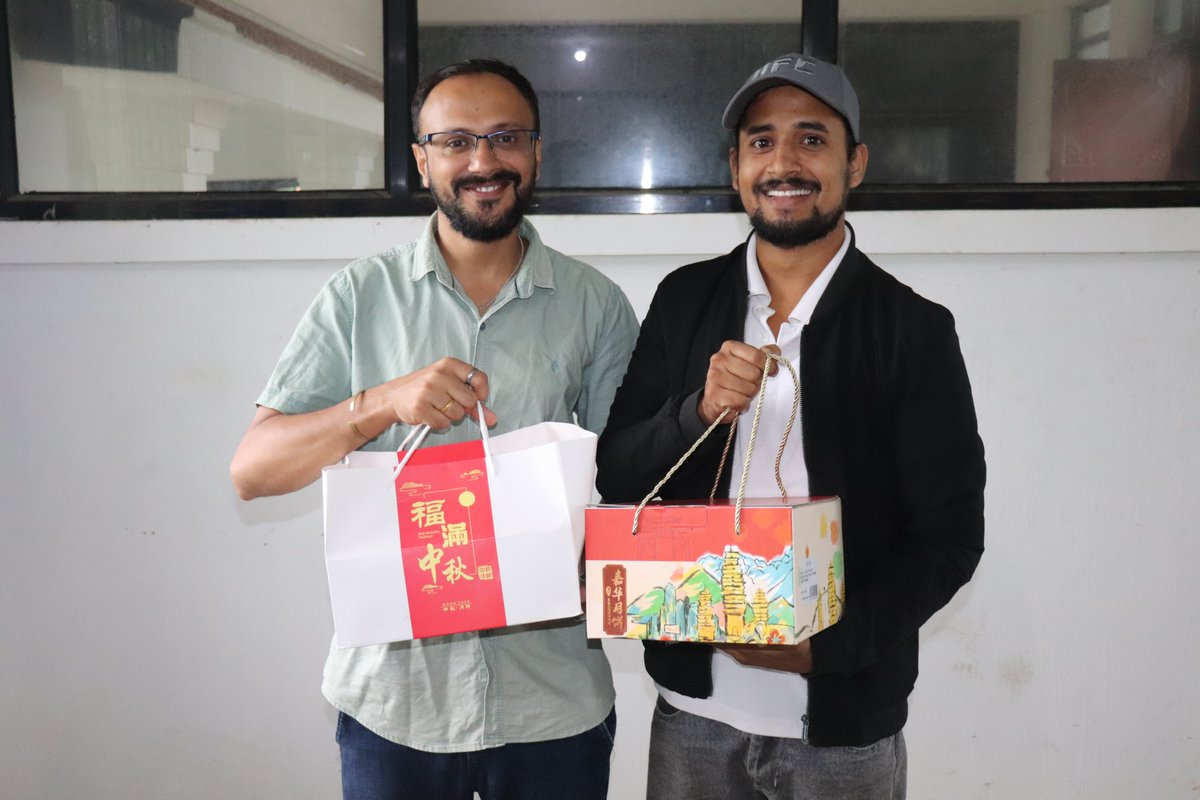 CSCECNepal's tweet photo. #MidAutumnFestival Sept. 10 is Mid-Autumn Festival, a traditional Chinese holiday. The Nepal project department brought Mid-Autumn Mooncakes to local employees, and gave them a brief introduction to the origin, customs, and culture of this traditional Chinese holiday. #CSCECNepal https://t.co/A2hBqxZZ58