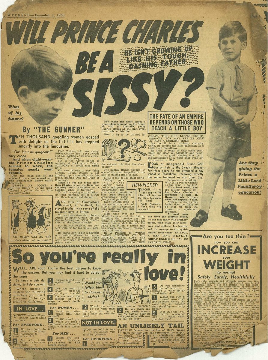 Will Prince Charles be a SISSY? (1956)