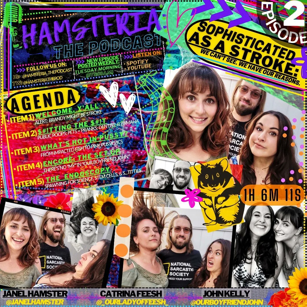 hamsteriathepod's tweet photo. HEY Y'ALL- Episode 2 of HAMSTERIA: The Podcast (SOPHISTICATED AS A STROKE/"We Can't See. We Have Our Reasons.") (S.1/E.2) is now available on SPOTIFY, YouTube, &amp; other platforms. ✨

#hamsteriathepodcast #hamsteria #janelhamster #janelhamstercomedy https://t.co/L8uPDWrS3n