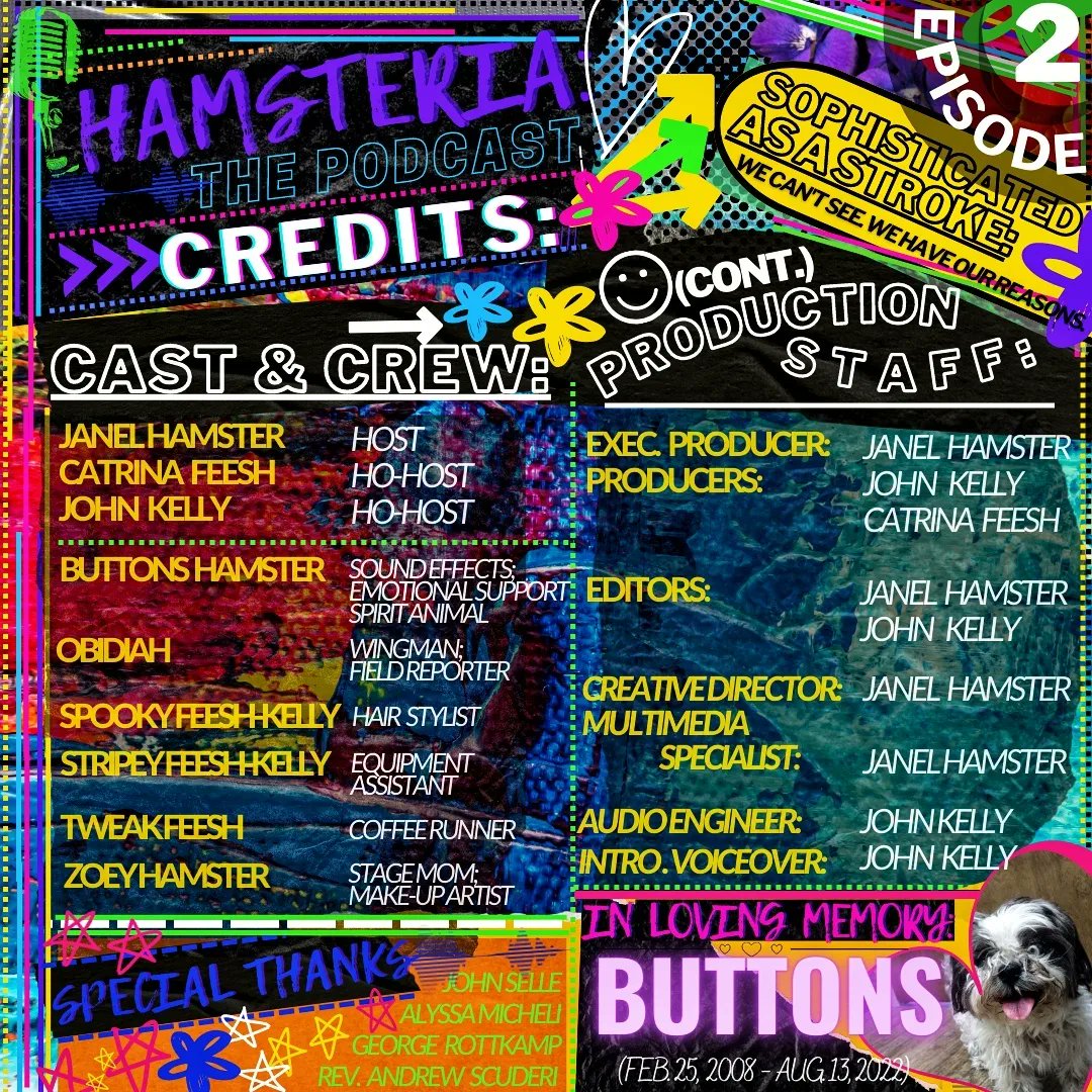 hamsteriathepod's tweet photo. HEY Y'ALL- Episode 2 of HAMSTERIA: The Podcast (SOPHISTICATED AS A STROKE/"We Can't See. We Have Our Reasons.") (S.1/E.2) is now available on SPOTIFY, YouTube, &amp; other platforms. ✨

#hamsteriathepodcast #hamsteria #janelhamster #janelhamstercomedy https://t.co/L8uPDWrS3n