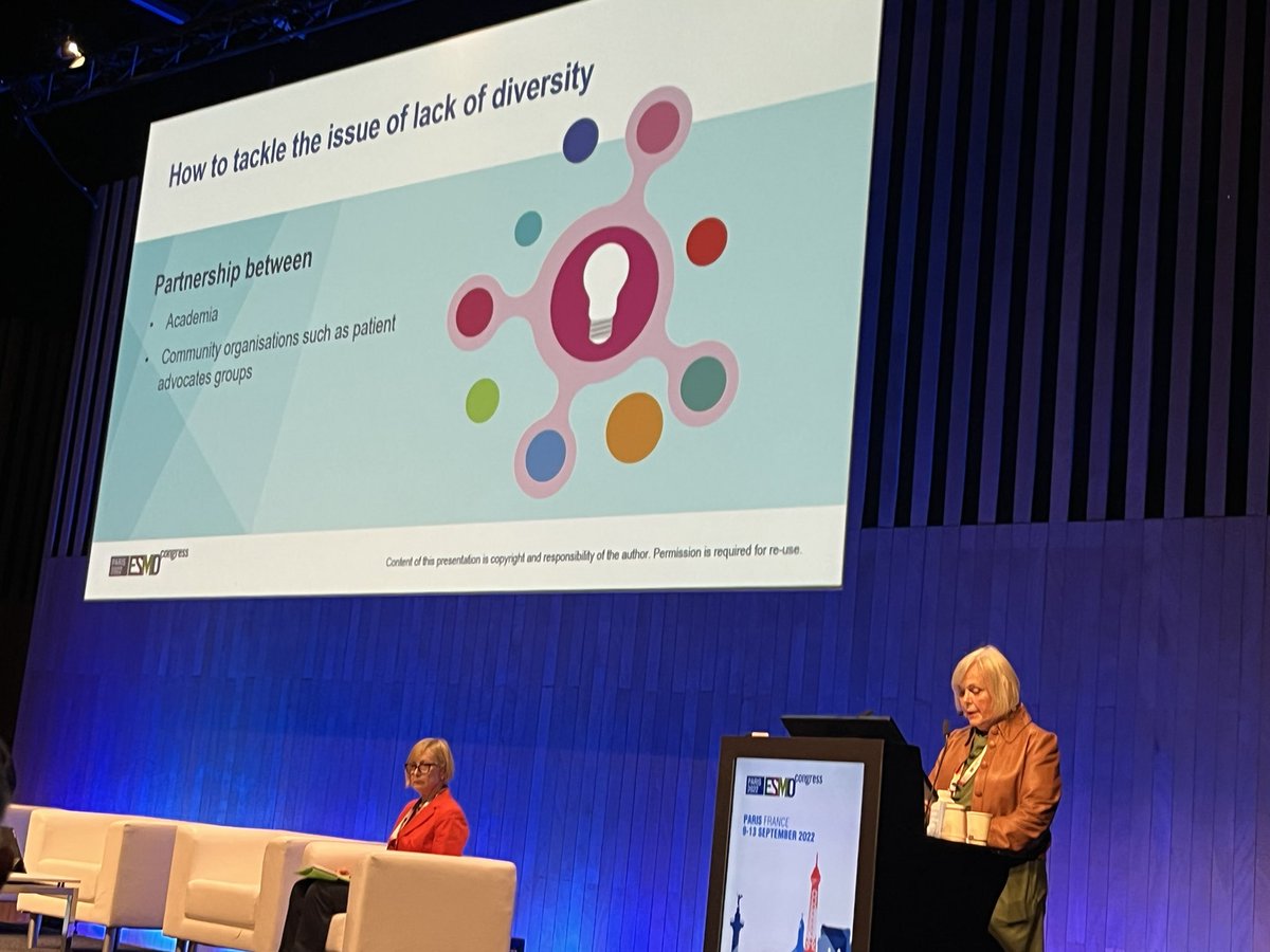 Day 2 #esmo22 Patient Advocacy 
Session - we talked about patient involvement in clinical research from oncologist perspective how joining clinical research can improve cancer
research outcomes <a href="/Winette_vdGraaf/">WinetteVanDerGraaf</a>, continued by  Ellen Verschuur-  how can patients get involved in CT