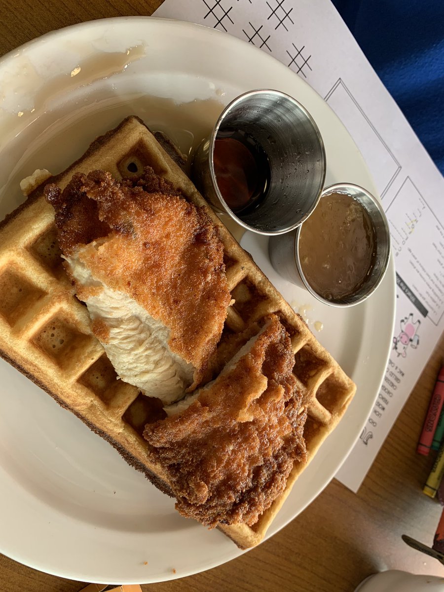 CulinarySHHS's tweet photo. Lunch @JsDiner1  great food all around. The Greek salad was great after a 30 mile bike ride. S’mores waffles, Chicken n’ Waffles and chicken souvlaki. https://t.co/Pu7jy7VQea