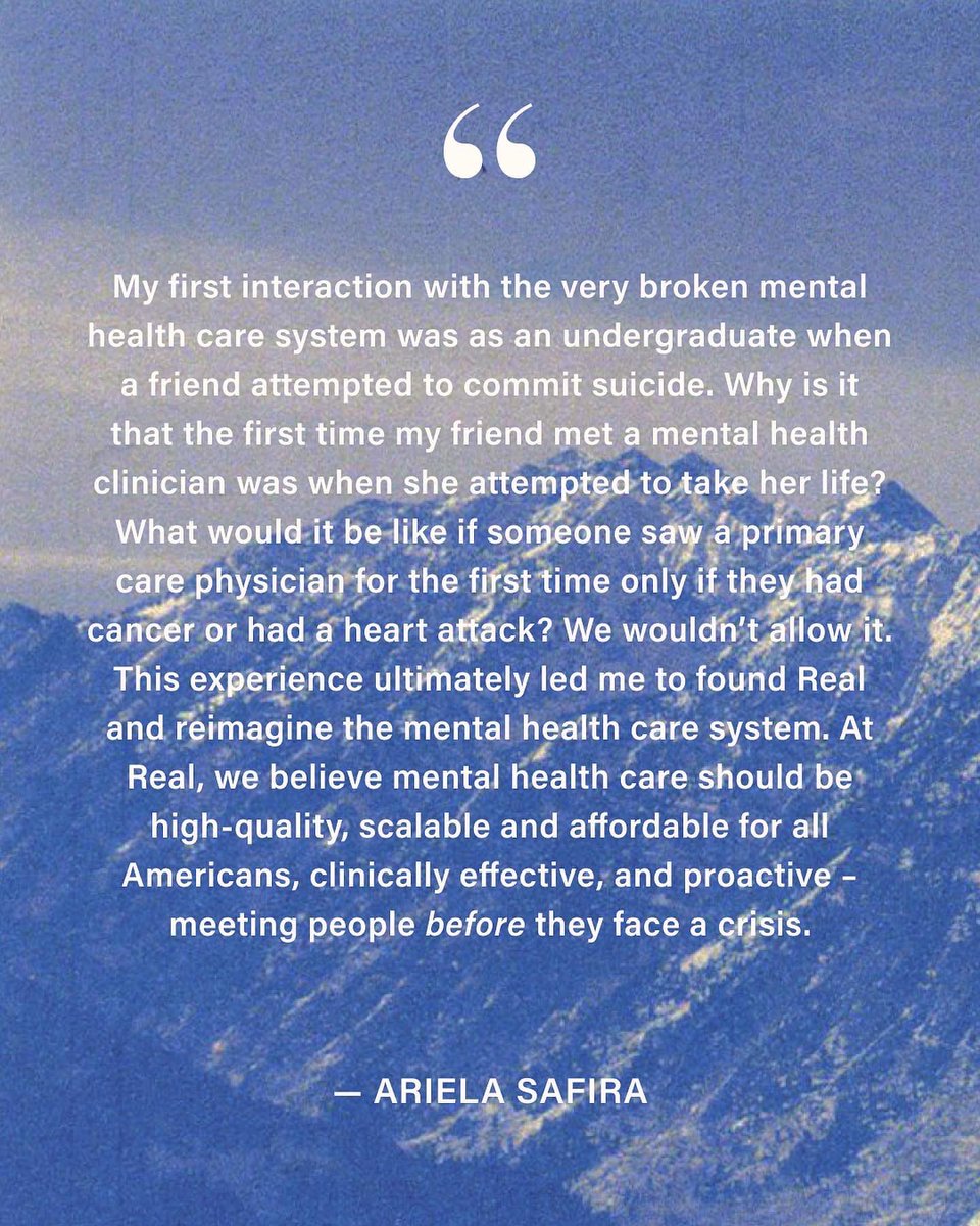 On #WorldSuicidePreventionDay, we remember the loved ones we lost—or almost lost—and ask, why isn’t our mental health care system meeting people *before* they reach crisis? We’re working to change that at Real.