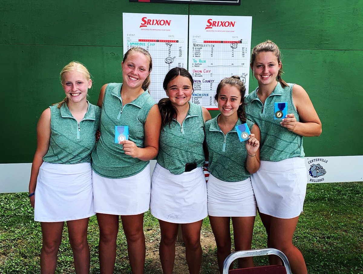 ⛳️NHS with a 2nd place finish today in TEC,missing the win by 3 strokes!Props to all 9 teams that participated.Zoe, Baylee &amp; Lauren awarded All Conference (3Xs for Zoe &amp; Bay). Special shout outs today to Lauren &amp; Ava for shooting PB &amp; Baylee for tying her school record for 18💚💛