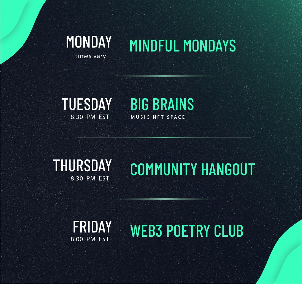 NEW TWITTER SPACES SCHEDULE 🫡
lowlylabs.io