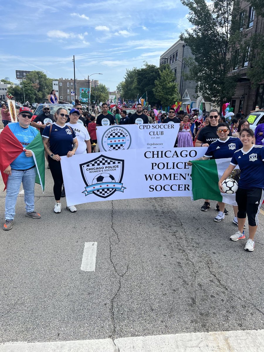 cpdsoccer's tweet photo. We were honored to march in the Pilsen Mexican Independence Day Parade today with Grand Marshal P.O. Carlos Yanez! https://t.co/L8yr4nP7jA