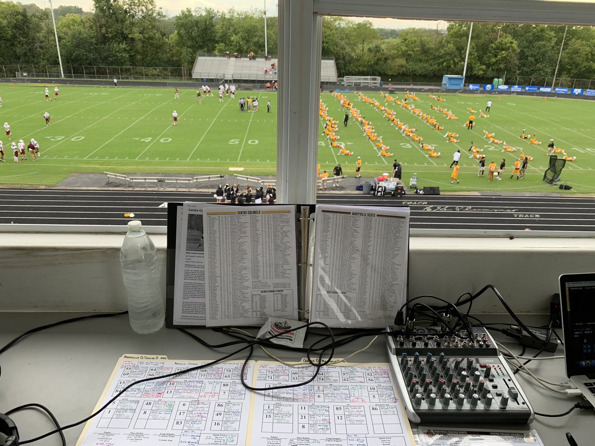 GormleyPxP's tweet image. It’s the “home” opener for the @CentreAthletics football team as they host Maryville at Danville High School. Join myself and Shane Terrell on the call at around 7:00pm. Watch on the Centre Sports Network. #InTheBooth