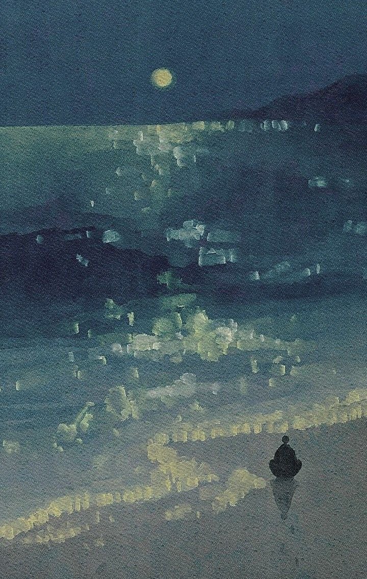 devilsund's tweet image. Tómate una pausa y da un paseo frente al mar, de noche, que la tranquilidad del océano te inunde y la luz de la luna te empape de energía.