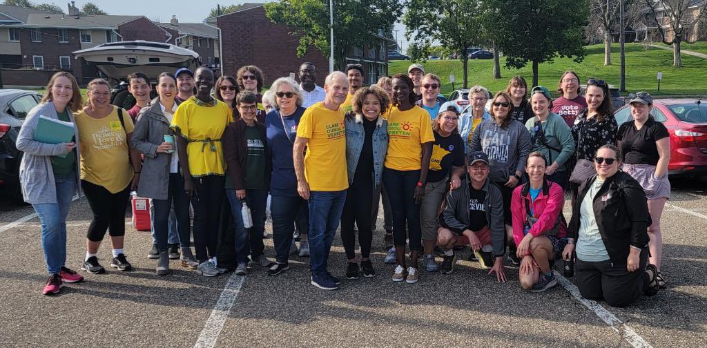 Huldah4House's tweet photo. Huldah’s Vote Squad was out this morning doorknocking and supporting a great candidate Clare Oumou Verbeten!
Big thanks to @outfrontmn, @MAPEmn, @VoteBetty as well for contributing to the great volunteer turnout! #StrongerTogether #HuldahsVoteSquad #FlipSenate #FightContinues https://t.co/QrMIKcjoMi