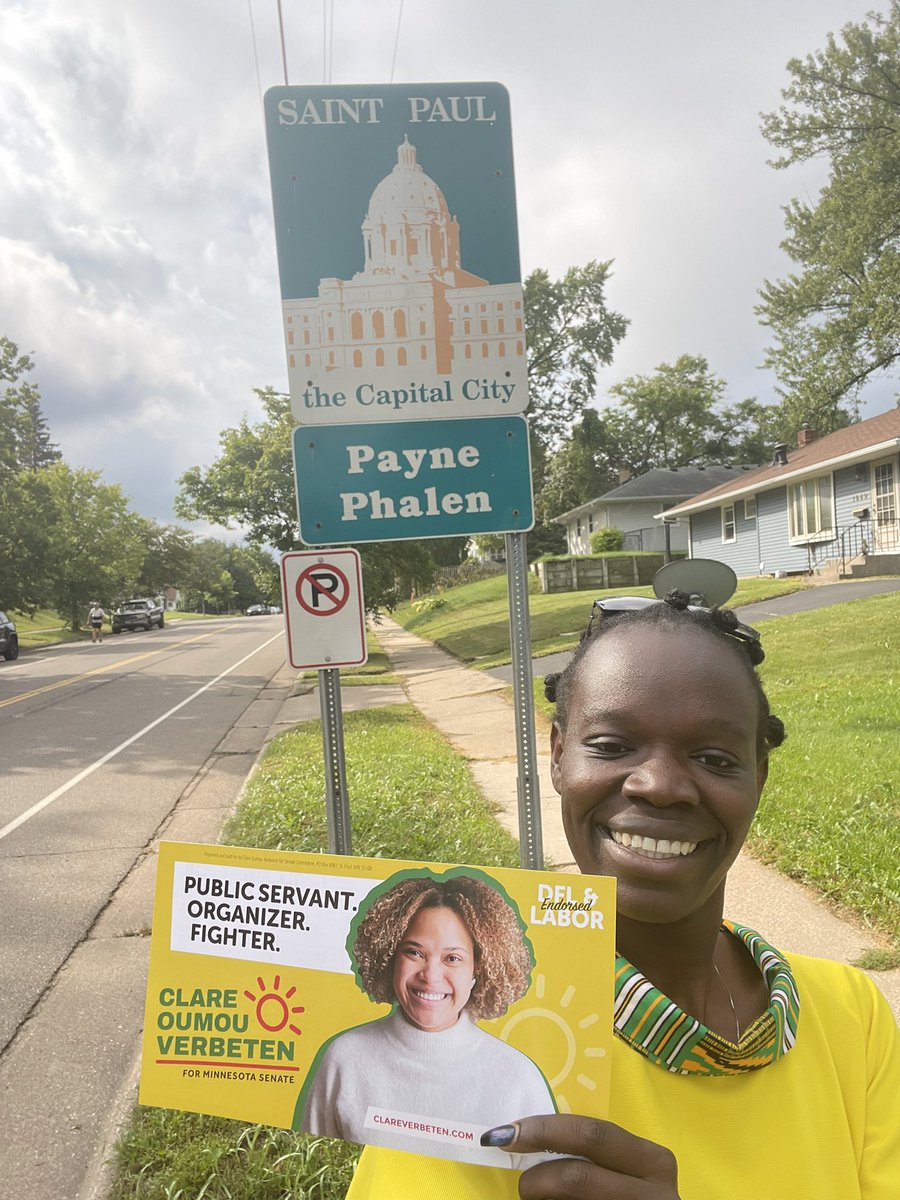 Huldah4House's tweet photo. Huldah’s Vote Squad was out this morning doorknocking and supporting a great candidate Clare Oumou Verbeten!
Big thanks to @outfrontmn, @MAPEmn, @VoteBetty as well for contributing to the great volunteer turnout! #StrongerTogether #HuldahsVoteSquad #FlipSenate #FightContinues https://t.co/QrMIKcjoMi