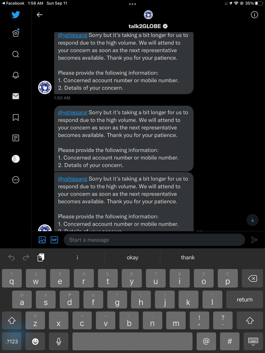 yshiesang's tweet photo. @talk2GLOBE I provided the details and you responded this 3x? now you say you’re willing to help? https://t.co/YrCRMocI31