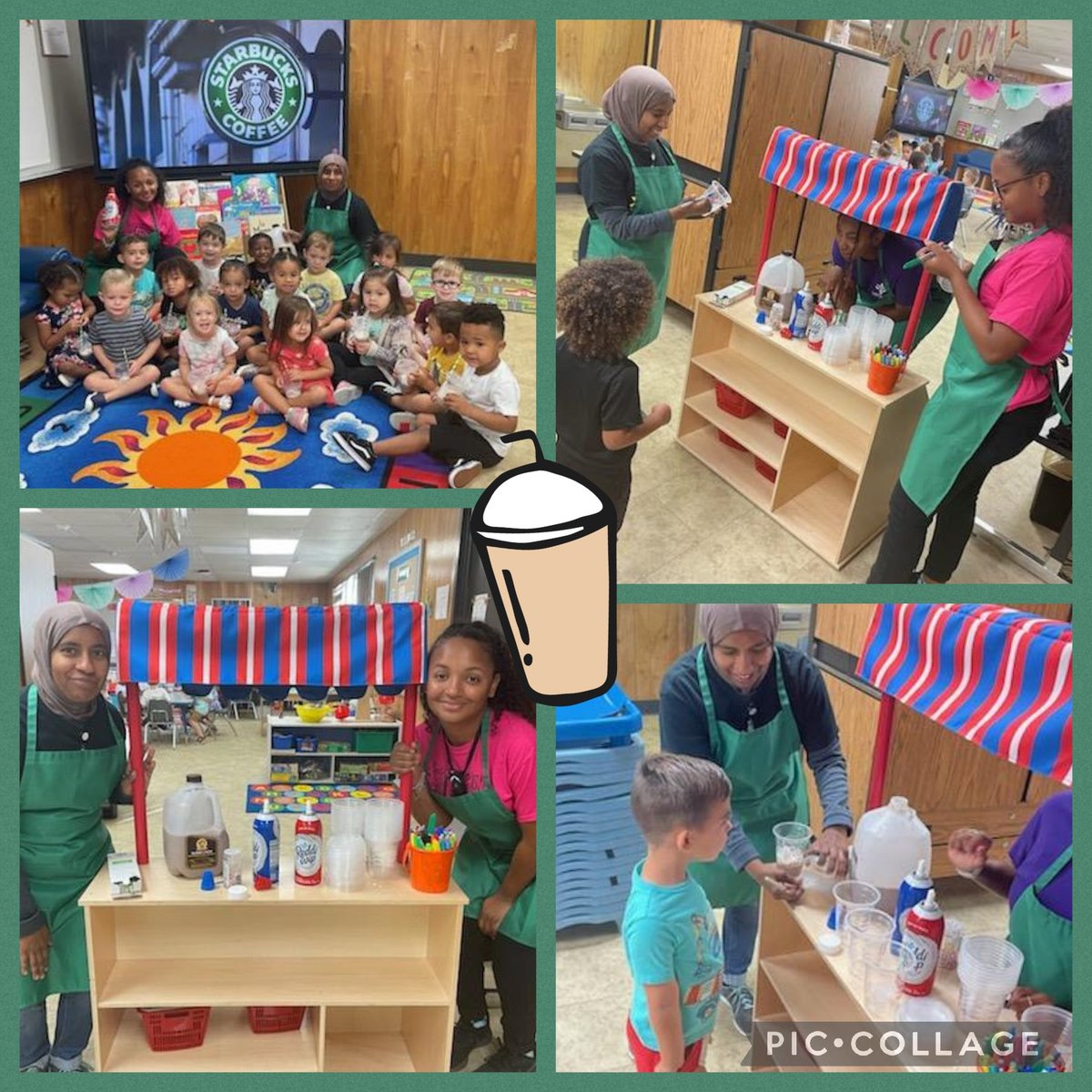 CFISDAndreELC's tweet photo. Frappacino Friday was a hit with the kids! Love my creative crew ☕💚 @CFISDAndreELC @CFISDELCS @CFISDCOMMPROG https://t.co/b9H084QBW8