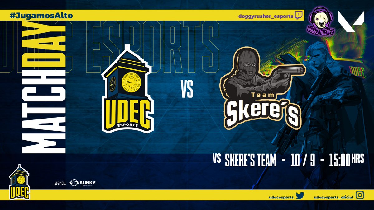 udecesports's tweet photo. MATCHDAY!
Hoy los chicos de valorant juegan las semifinales de la rusher's v3 contra
#Skeresports
Ven a apoyarnos a las 15:00 hrs. en el twitch del torneo: https://t.co/GDE4nxzCGk
#JugamosAlto #goUDEC https://t.co/z1EV6TmD7G
