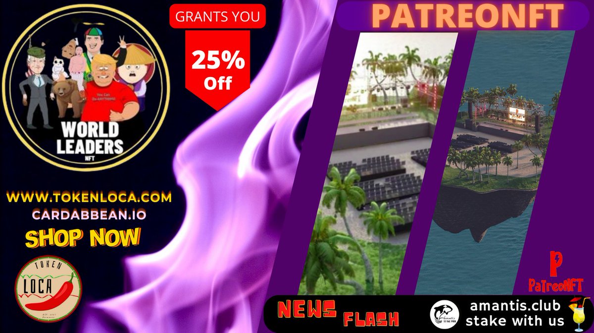 🚨 25% OFF 📢

That is what a World Leader will give you!

Get Yours Today: ➡️tokenloca.com/world-leaders-…

Hold a World Leader in your wallet and purchase any of the projects below with a 25% discount ! 

cardabbean.io/patreonft
linktr.ee/cardabbean

#cardano #ada #nft