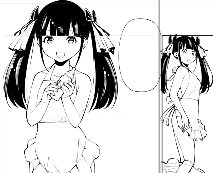 今日のお絵描きはおしまい。
ペン入れしたり背景入れたりしてました。
ねます。 