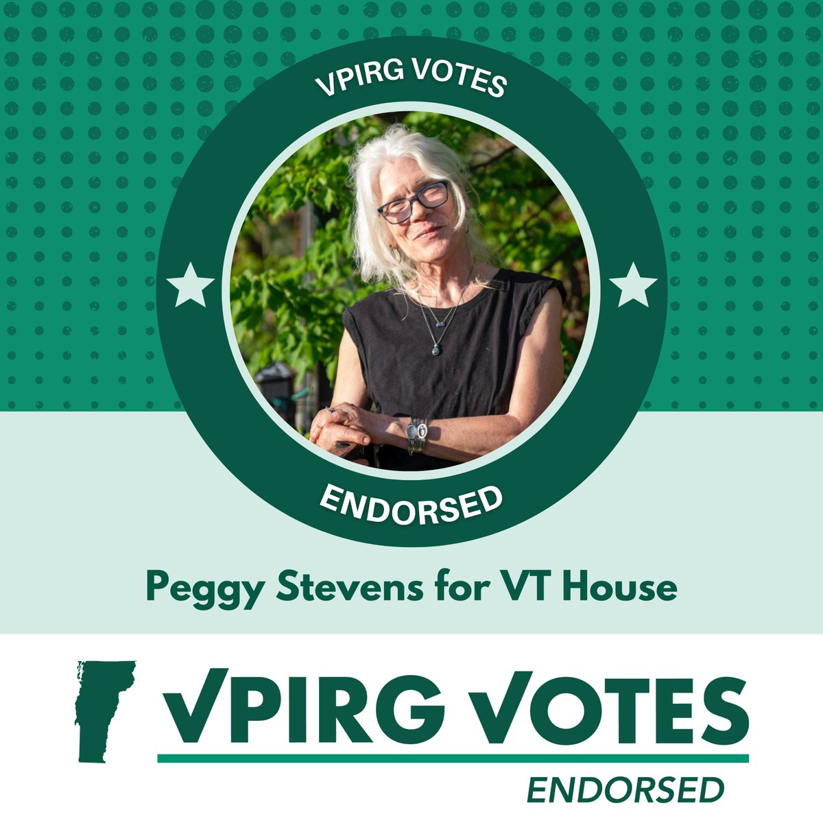 Awesome news. I have been endorsed by <a href="/VPIRG/">VPIRG</a>. I, too, seek to promote and protect the health of all Vermonters, the environment, and our locally based economy.