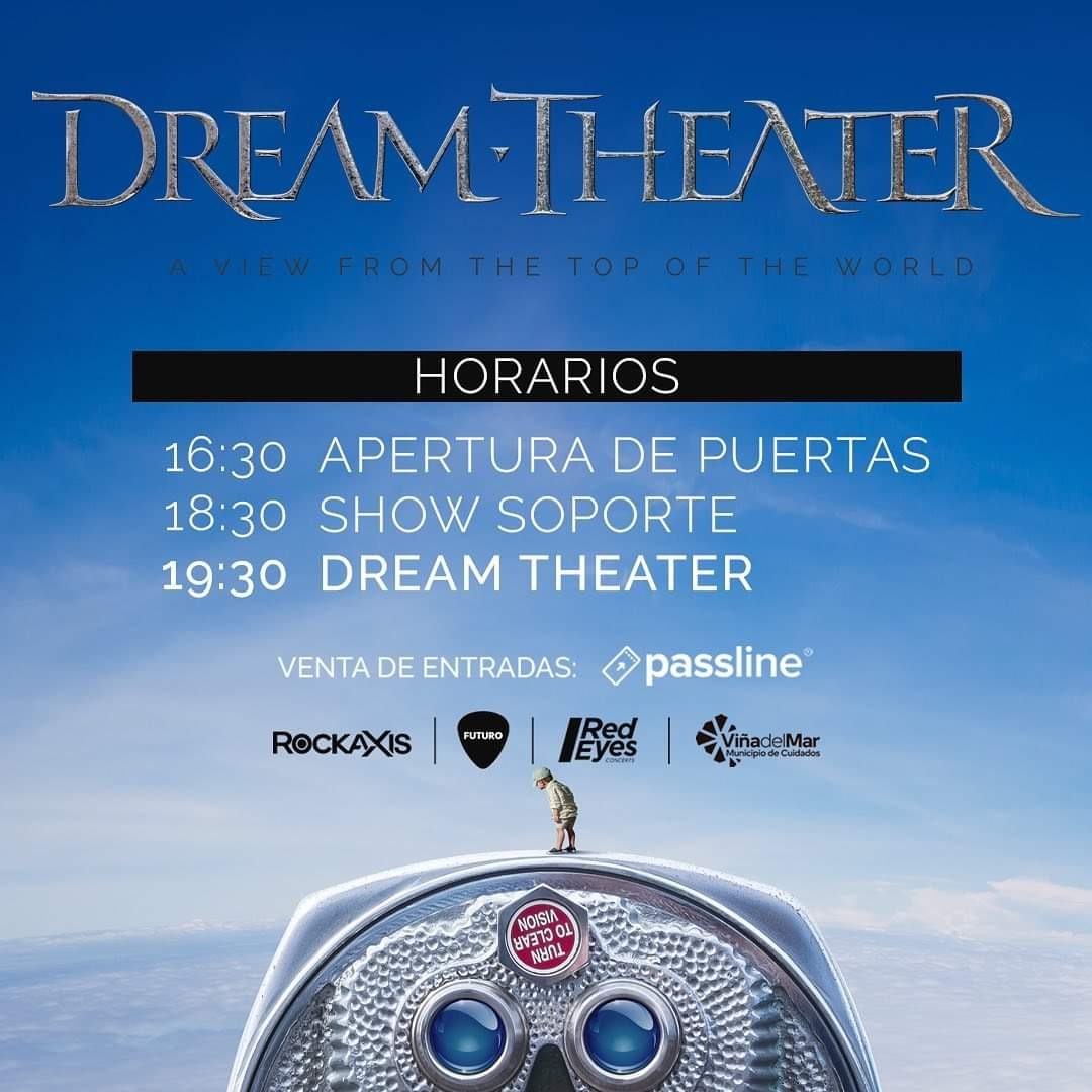 ResistanceZine's tweet photo. Debido a algunos cambios en la logística del show de Dream Theater en Chile informamos el nuevo horario:
16.30 horas Apertura de puertas
Quedan las últimas entradas disponibles en sistema https://t.co/bC370xedNZ
#dreamtheater
#conciertoschilenos
#infodeconcierto #inforock https://t.co/vfX755pKj5
