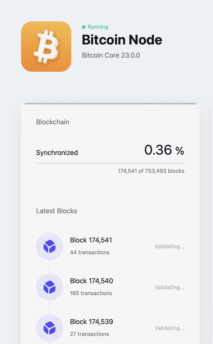 ian_slane's tweet photo. Finally got my node up! @umbrel makes it easy peezy⚡️⚡️ https://t.co/rFcLgjYz1D