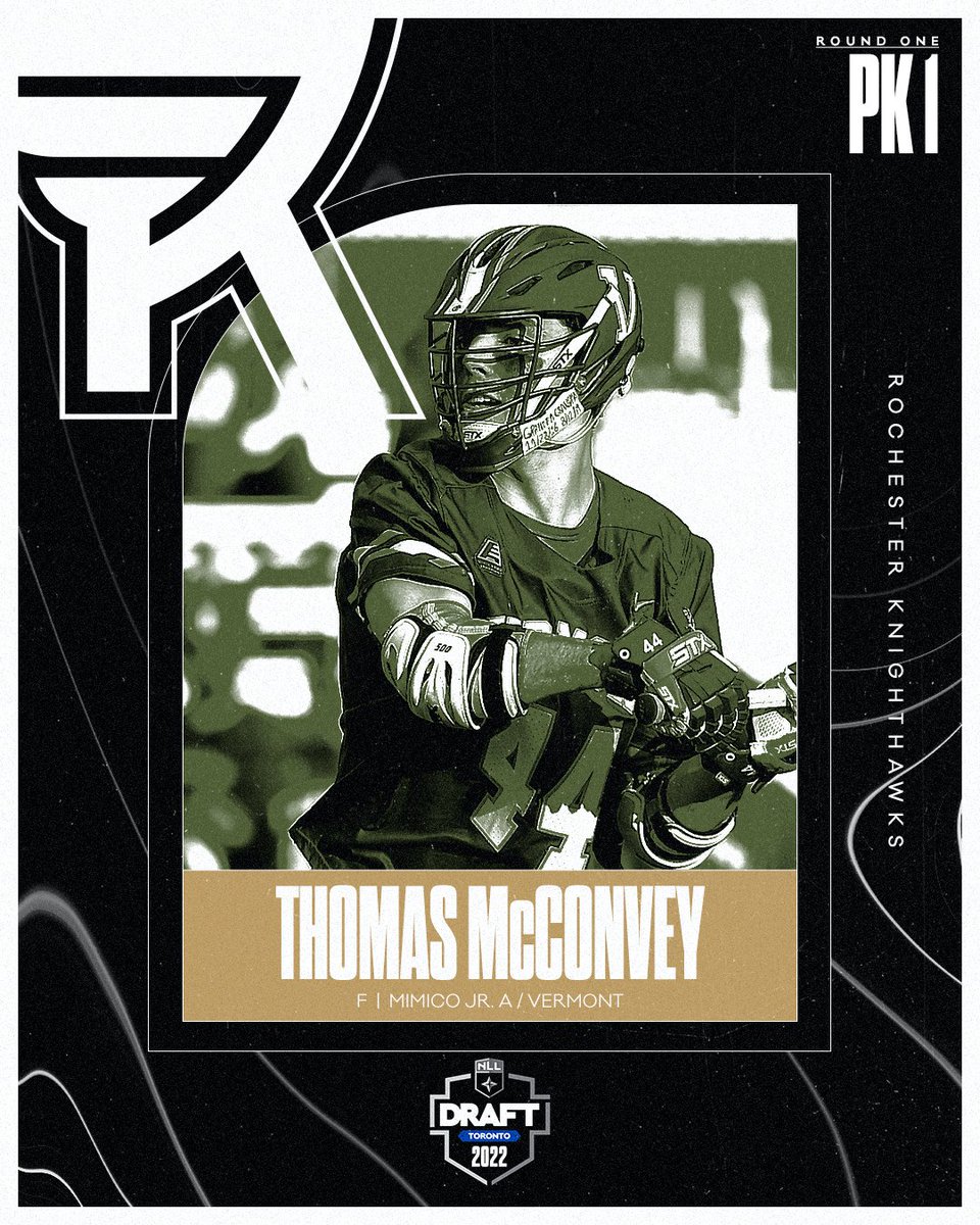 With the 1st overall selection in the 2022 NLL Draft, the <a href="/RocKnighthawks/">Rochester Knighthawks</a> select Thomas McConvey