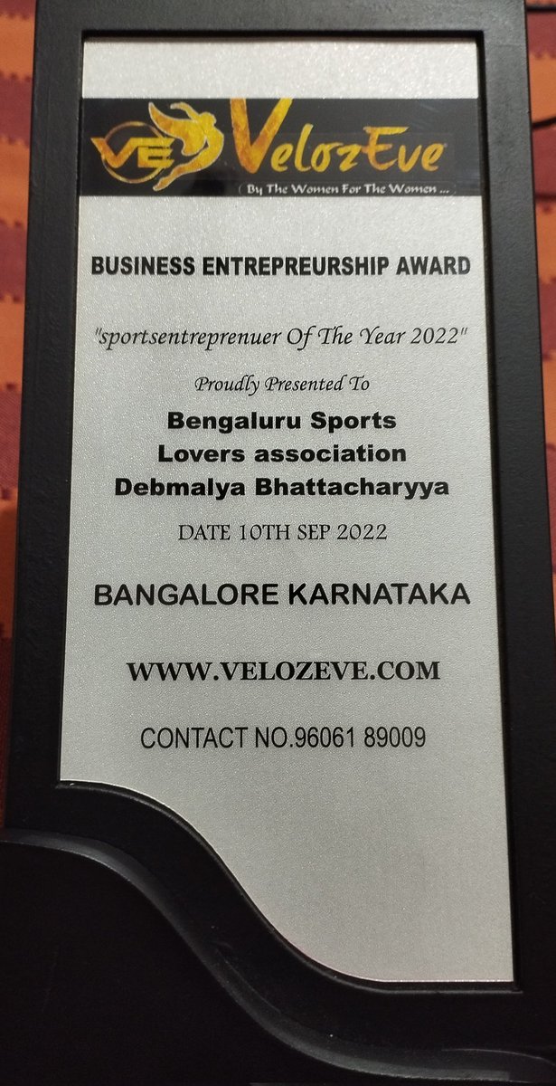 When your & ur team's hardwork gets recognized on a big platform, it feels good. Thanks #VelozEve for the award, & all our members from day-1: Kinjal, Arya, Payel, Rony & all others- itz 4 u guyz.. Cheers Team #BSLA ❤#RockOn 💕  #celebrationTime
#SportsNPO  #sports  #npo