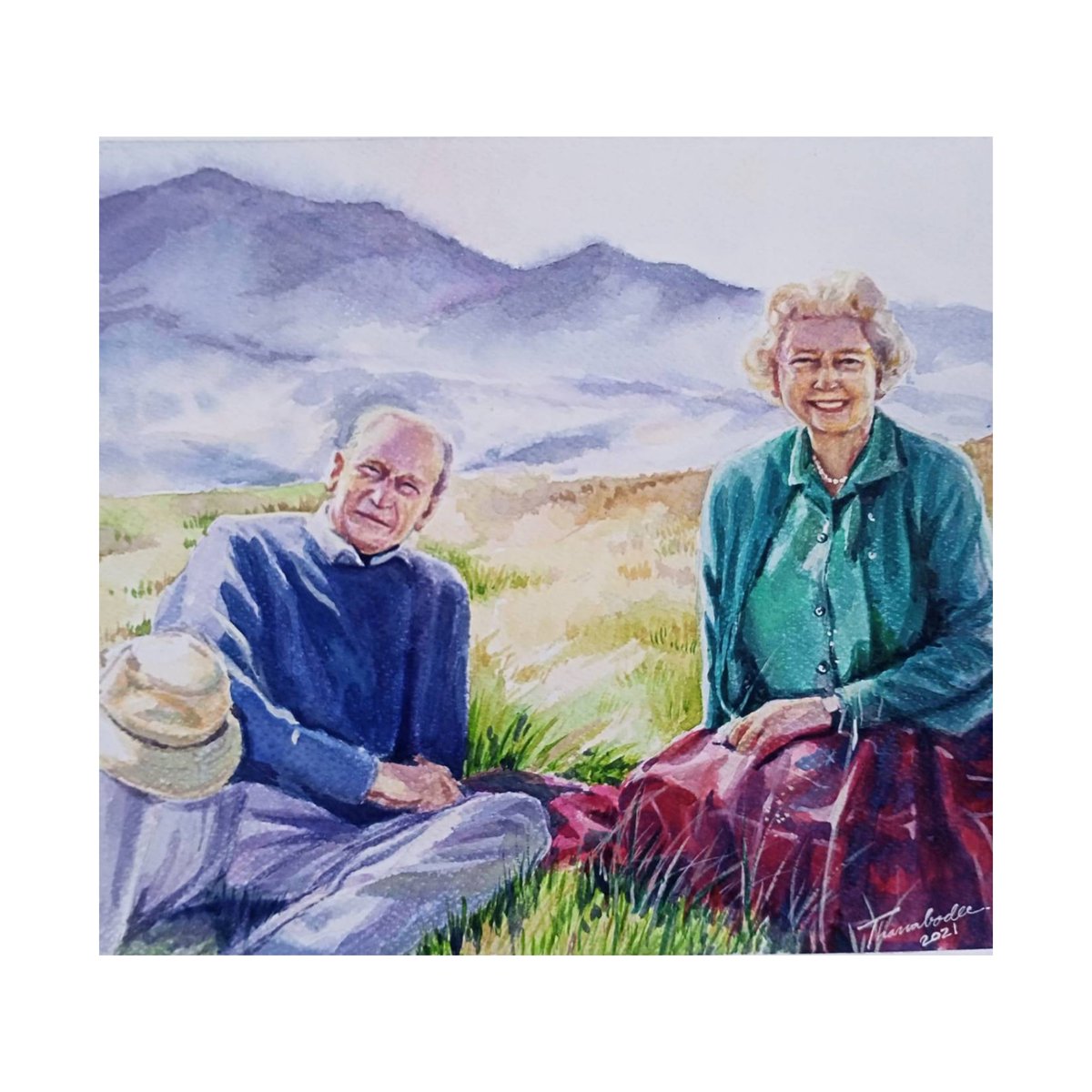 border_bordee's tweet photo. "And to my darling Mama, as you begin your last great journey to join my dear late Papa..."

The new King of UK, 
King Charles III speech about his beloved mother. 

#QueenElizabethII
#QueenElizabethIIMemorial 
#KingCharlesIII 
#painting 
#Watercolor https://t.co/U4XWWtetkb