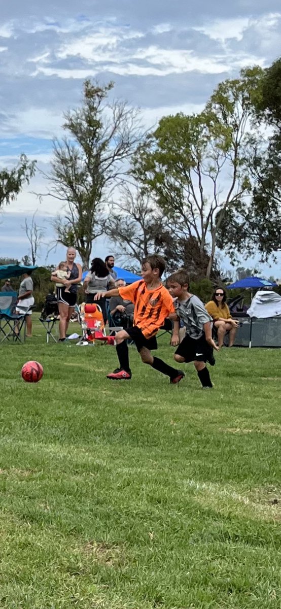 TheGigaDad's tweet photo. Taj touched some grass and also scored 4 goals leading the Dragons to victory in their first game #irldemon ๐ https://t.co/bPgsKaPgih
