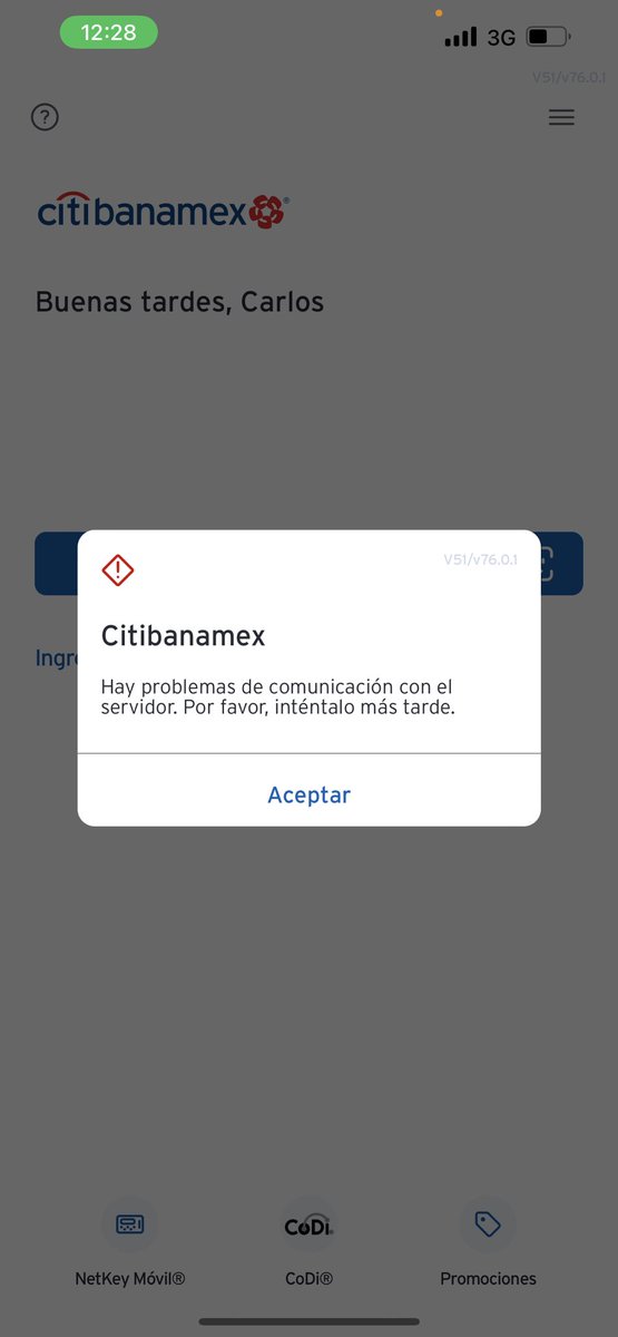 CRVC's tweet photo. Antes al menos aprecia el@mensaje en la primera foto, hablé y me dijeron que desinstalara e instalara y ahora salió peor, cómo se ven el la segunda foto

Arreglen su ponche sistema, HDP!!!

Cuánto nos van a bonificar por la pérdida de tiempo y problemas???

#CitiBanamex #Mexico https://t.co/5jdqTziThI