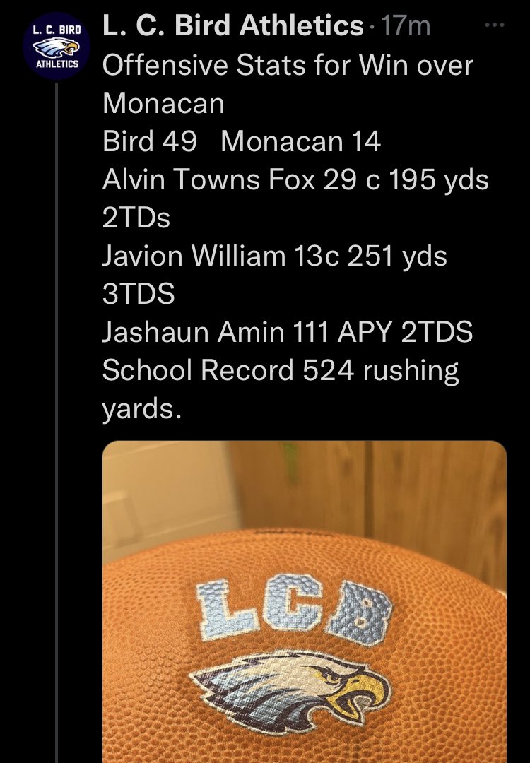 L.C. Bird Football 🦅 🏈 tweet media