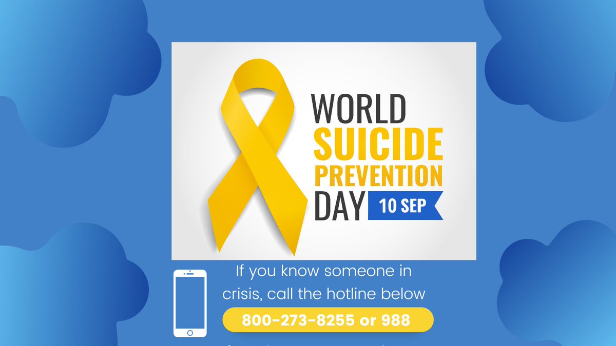 Suicide is a serious risk to senior neighbors in our community. World Suicide Prevention Day (WSPD) provides an opportunity to bring awareness. Get support. all the 24-hour 988 Suicide &amp; Crisis Lifeline: 988 or 800-273-TALK (800-273-8255) or 800-799-4TTY (800-799-4889).