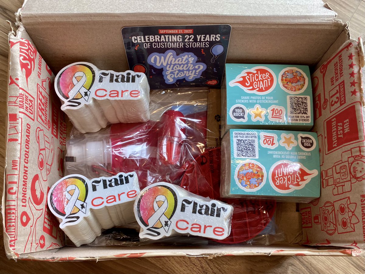 FlairCareOrg's tweet photo. Thank you @stickergiant for sponsoring us in our event: Walk for Kids with CureSearch. We celebrate the kids who beat cancer, support those currently fighting, and remember those we’ve lost. You make our mission possible. #stickergiant https://t.co/nT5bar7NlP