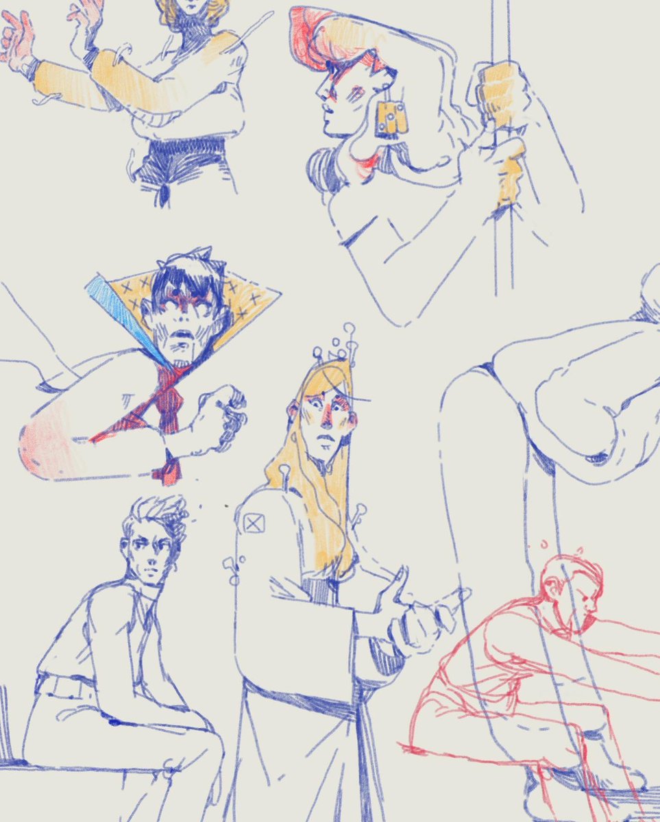 Some sketches made with •the number 4• brush, included in my upcoming brushset!:)