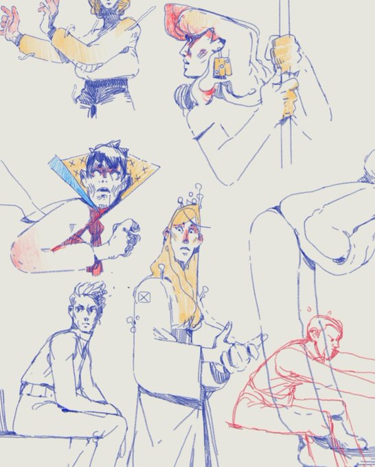 Some sketches made with •the number 4• brush, included in my upcoming brushset!:) 