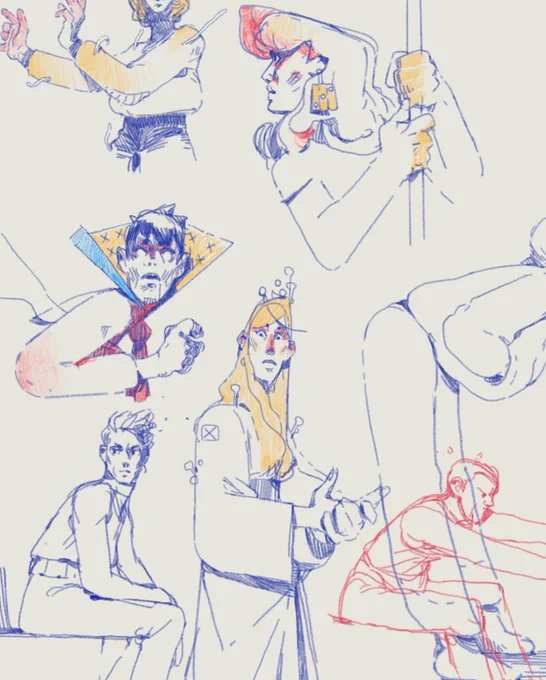 Some sketches made with •the number 4• brush, included in my upcoming brushset!:) 