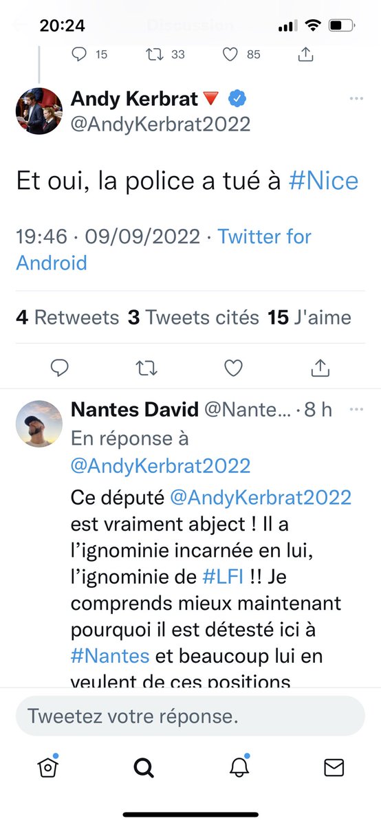 GeismarLuc's tweet photo. @AndyKerbrat2022, la stigmatisation ne sera jamais la réponse… 
Arrêtez le buzz et les non-sens ! La #Police, nos #policiers @PoliceNationale  @PoliceNat44 servent et protègent la République et le français.Notre devoir est de les soutenir. https://t.co/Y5sxxVWxWF