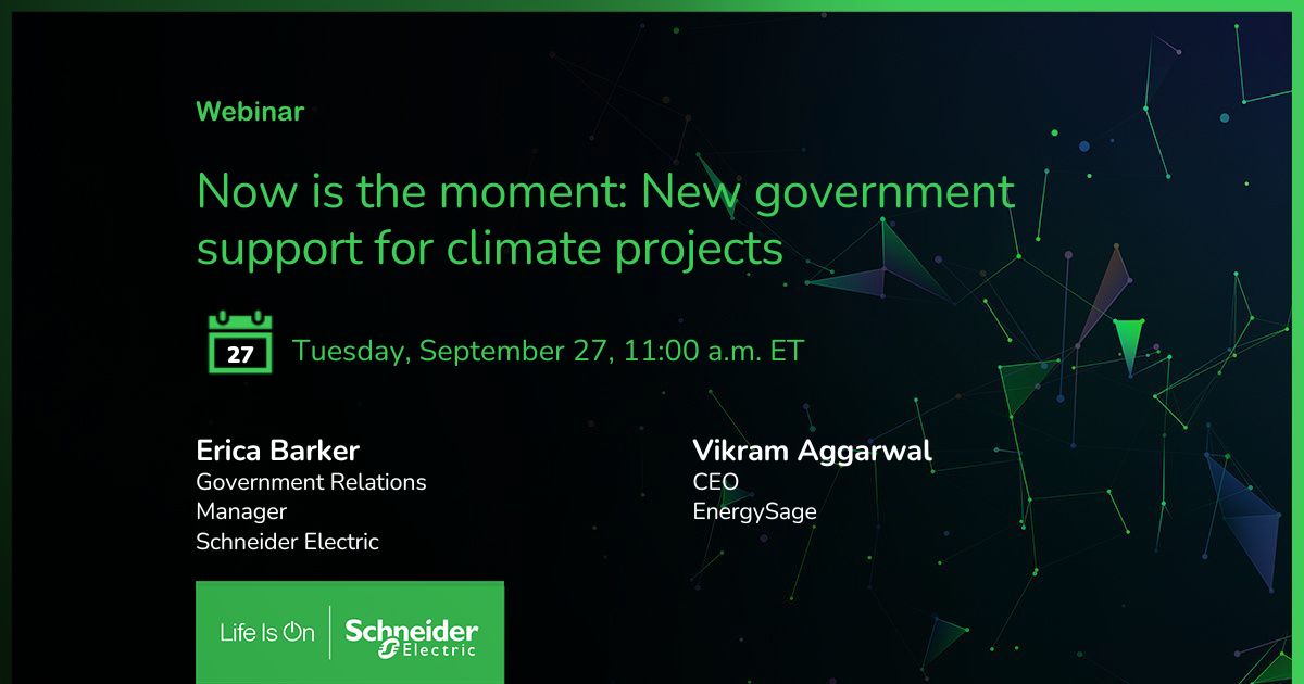 Join Erica Barker, Government Relations Manager, and Vikram Aggarwal, CEO, EnergySage, on Tuesday, September 27, 2022, at 11 am ET as they highlight the new and expanded programs like tax credits & IIJA funding. #zerocarbon #energy Register Here: spr.ly/6016MO2gn