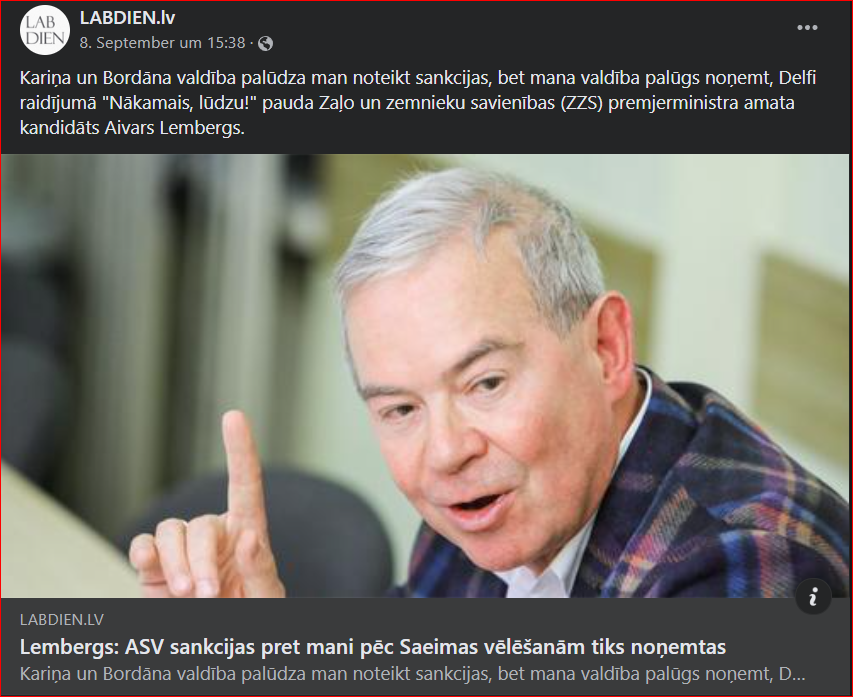 Ja, nedod Dies, Latvija nonāks šī kriminālnoziedznieka ķetnās, tad mūs gaida Ungārijas liktenis. Formāli būsim NATO un ES, bet reāli...
Apdomājiet kārtīgi savu izvēli visi, kuri gatavi balsot par šī tipāža ZZS.