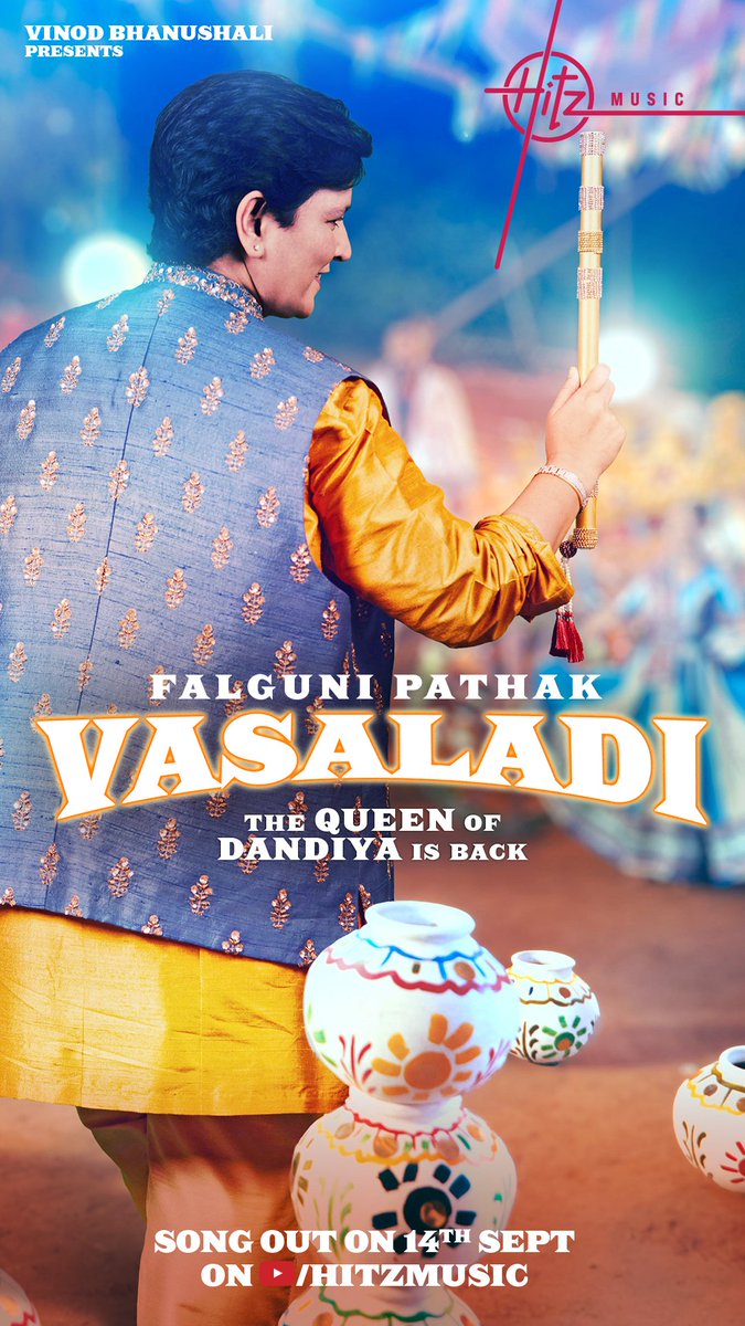 My Upcoming coming Hit music video as a Director...#vasaldi on <a href="/HitzMusicoff/">Hitz Music</a>
The Queen of Dandiya is coming back this Navratri! Are you ready? ✨#Vasaladi releasing on 14th September only on <a href="/HitzMusicoff/">Hitz Music</a>
<a href="/FalguniPathak12/">Falguni Pathak</a> <a href="/Shailhada/">SHAIL HADA</a> #AshokBhojakAnjam <a href="/vinodbhanu/">Vinod Bhanushali</a> @londhe_sanja
